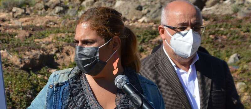 El presidente del Cabildo, Antonio Morales, y la consejera de Política Social, Isabel Mena/TA.